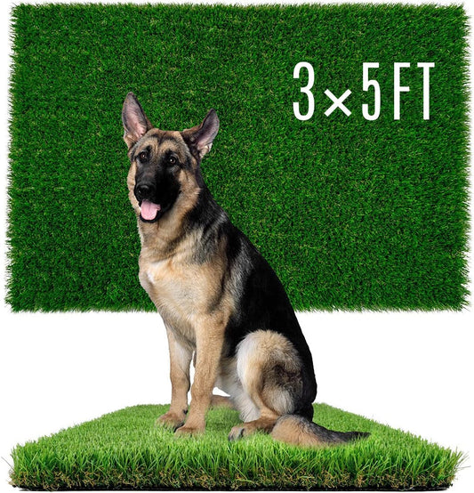 Dog Pee Grass, Artificial Grass for Dogs, Fake Grass for Dogs Potty Training, Extra Large Dog Pads 5x8ft , Housebreaking Supplies, Indoor Outdoor Turf Grass, Washable Reusable