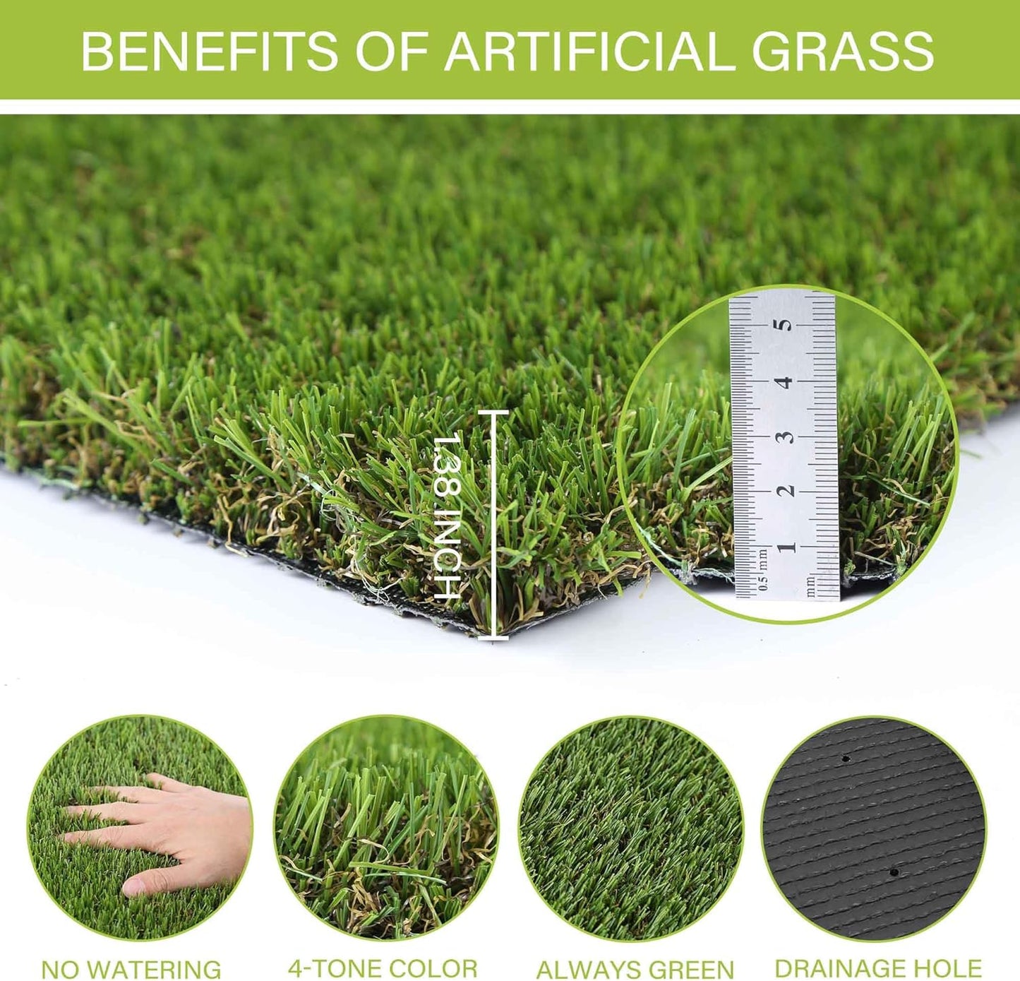 Dog Pee Grass, Artificial Grass for Dogs, Fake Grass for Dogs Potty Training, Extra Large Dog Pads 5x8ft , Housebreaking Supplies, Indoor Outdoor Turf Grass, Washable Reusable