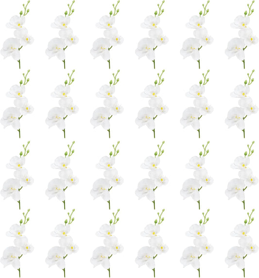 White Orchids Artificial Flowers, Mini Cream Floating Flowers Filler Vase Fillers for Floating Candles Wedding Centerpiece Table Party Home Restaurant Decoration