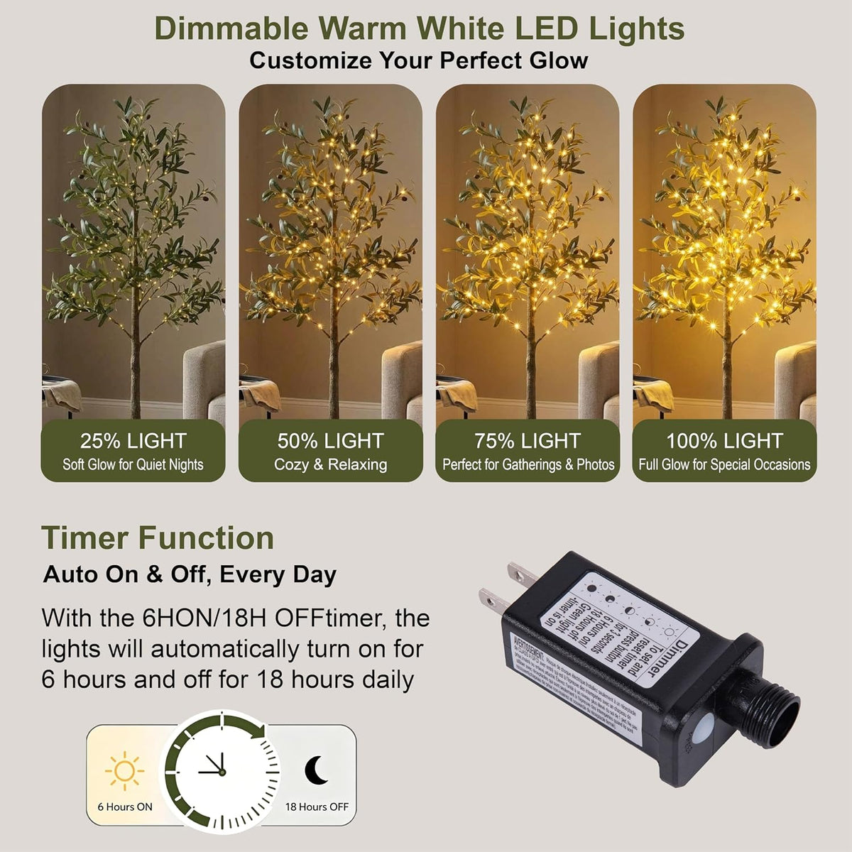 6FT Lighted White Magnolia Tree 120 LED Artificial Flowers Tree with Lights for Decor Inside and Outside Home Patio Wedding Festival Christmas Decoration Warm White