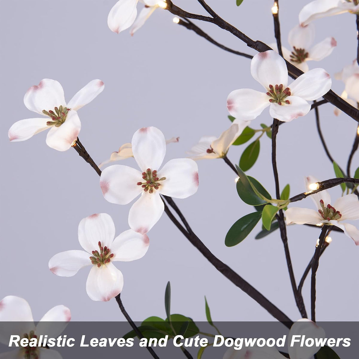 6FT Lighted White Magnolia Tree 120 LED Artificial Flowers Tree with Lights for Decor Inside and Outside Home Patio Wedding Festival Christmas Decoration Warm White