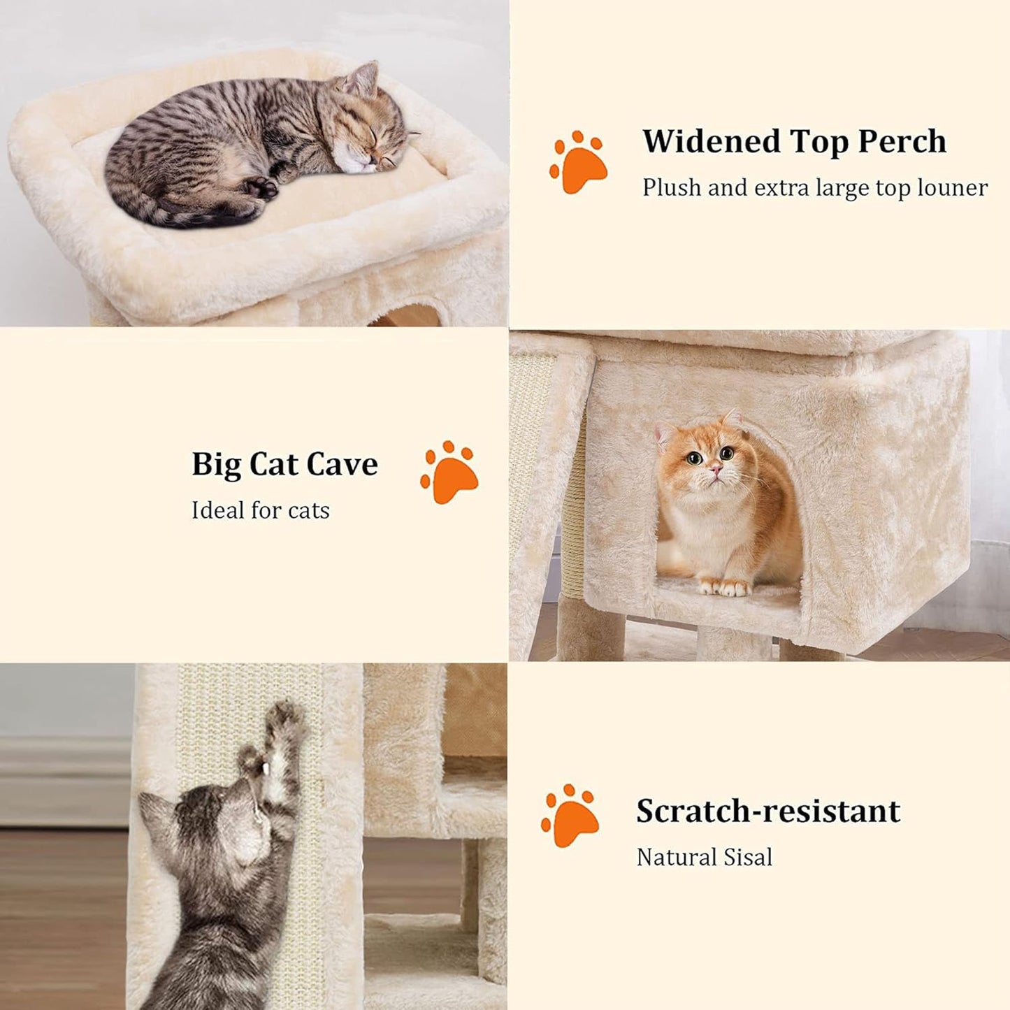 YANDLVY Small Cat Tower for Cats, Cute Cat Tree for Indoor Cats, Kittens Condo with Scratching Post and Board, Cat Cave, Modern Cat Activity House with Plush Perch (Green)