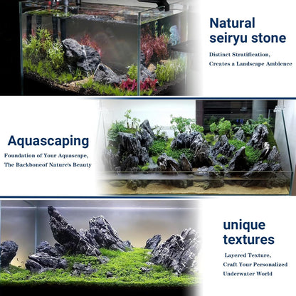 Aquariums Stones Natural Rocks 3lb Aquarium Rock for Fish Tank Aquascaping,Aquariums,Terrariums,Vivariums,Decorative Stone,Reptile Enclosures,Paludariums,and Gardens-（2-5 Inch）