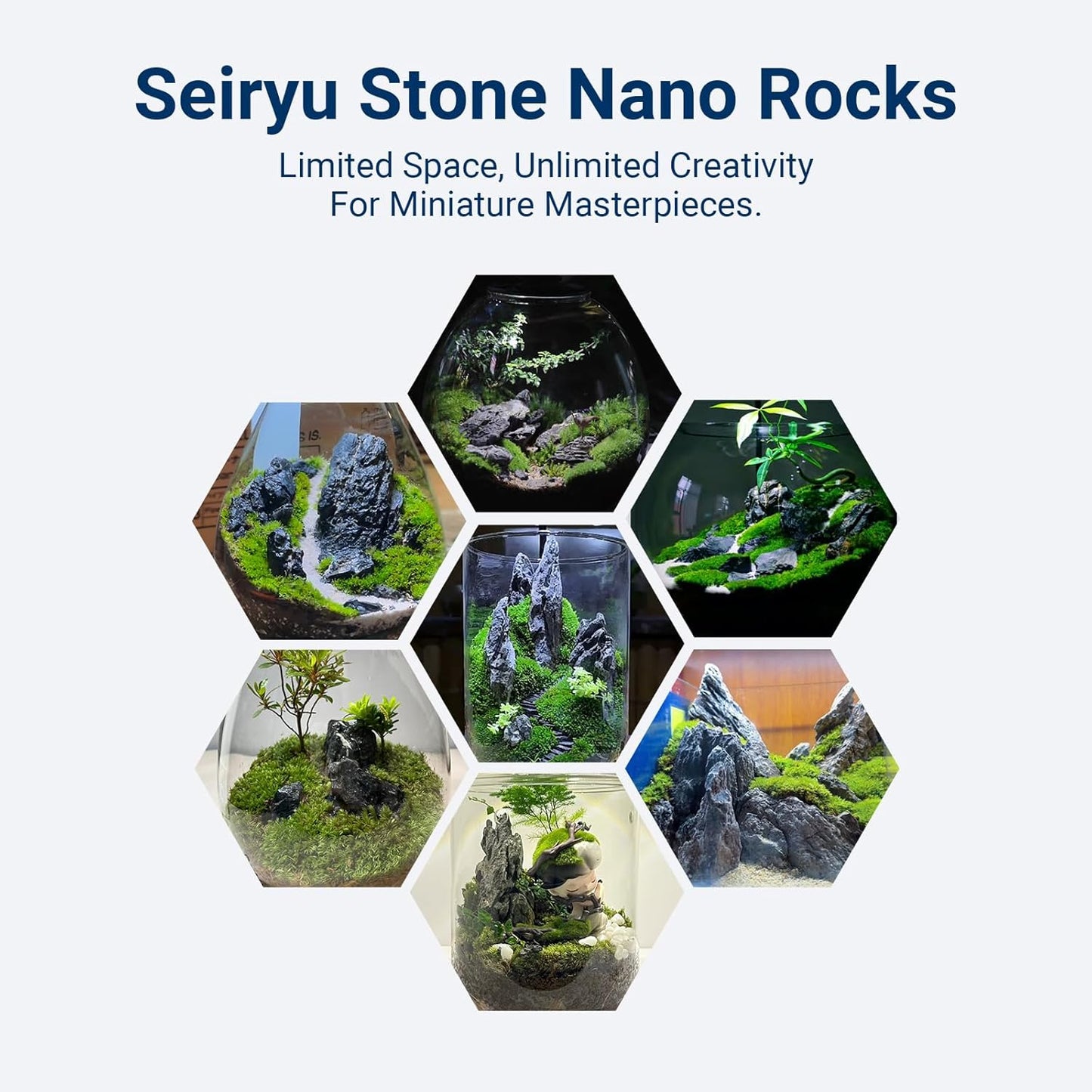 Aquariums Stones Natural Rocks 3lb Aquarium Rock for Fish Tank Aquascaping,Aquariums,Terrariums,Vivariums,Decorative Stone,Reptile Enclosures,Paludariums,and Gardens-（2-5 Inch）
