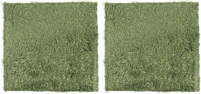 2Pcs Thick Artificial Grass Mats for Reptiles Amphibians Natural Looking Crawler Mats Comfortable Absorbent Non Abrasive Lawn for Tortoise Habitat Terrarium Decor