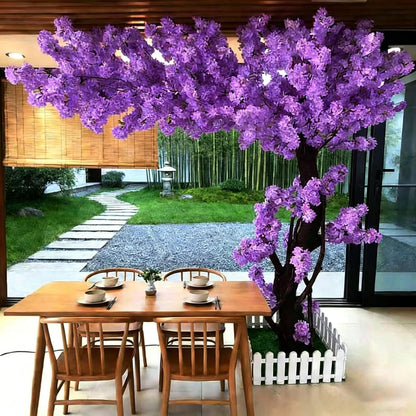 Large Artificial Cherry Blossom Trees Pink 6.6ft for Indoor Outdoor Home Decor,Tall Fake Japanese Cherry Blossom Wishing Trees for Living Room Garden Party,Wedding,Courtyards,Centerpieces