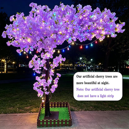 Large Artificial Cherry Blossom Trees Pink 6.6ft for Indoor Outdoor Home Decor,Tall Fake Japanese Cherry Blossom Wishing Trees for Living Room Garden Party,Wedding,Courtyards,Centerpieces