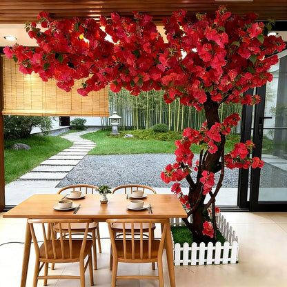 Large Artificial Cherry Blossom Trees Pink 6.6ft for Indoor Outdoor Home Decor,Tall Fake Japanese Cherry Blossom Wishing Trees for Living Room Garden Party,Wedding,Courtyards,Centerpieces