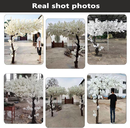 Large Artificial Cherry Blossom Trees Pink 6.6ft for Indoor Outdoor Home Decor,Tall Fake Japanese Cherry Blossom Wishing Trees for Living Room Garden Party,Wedding,Courtyards,Centerpieces