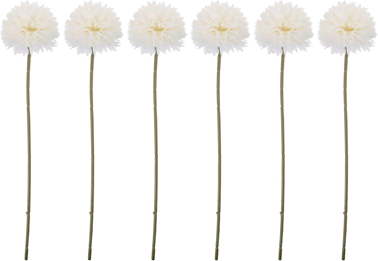 6ppcs Fake Dandelion Flowers and Hyacinth Faux Plastic Stems for Home Wedding Decorations Dandelion Prop Floral Arrangement 2.36 Inch