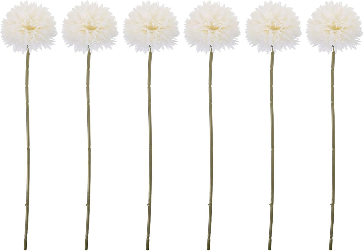 6ppcs Fake Dandelion Flowers and Hyacinth Faux Plastic Stems for Home Wedding Decorations Dandelion Prop Floral Arrangement 2.36 Inch
