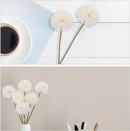 6ppcs Fake Dandelion Flowers and Hyacinth Faux Plastic Stems for Home Wedding Decorations Dandelion Prop Floral Arrangement 2.36 Inch