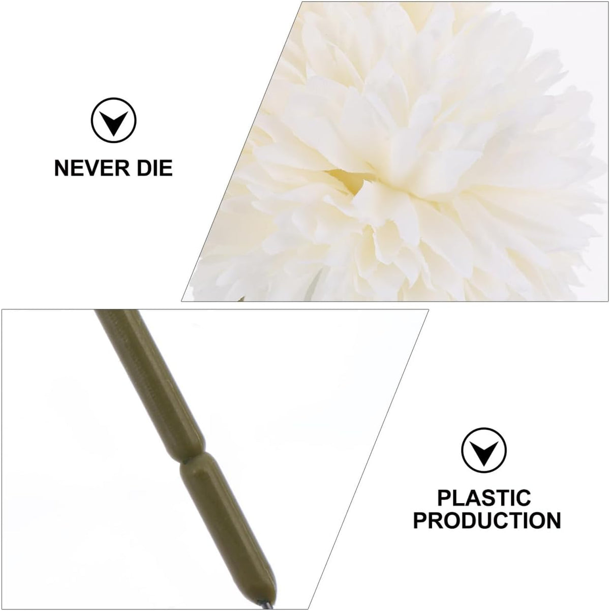 6ppcs Fake Dandelion Flowers and Hyacinth Faux Plastic Stems for Home Wedding Decorations Dandelion Prop Floral Arrangement 2.36 Inch