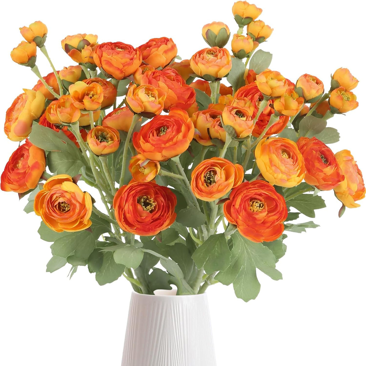 5PCS Ranunculus Artificial Flowers 60Heads Yellow Faux Peonies with Stem Real Touch 21.65" Silk Ranunculus Fake Flowers for DIY Craft Wedding Floral Arrangements Home Table Decor(Yellow)