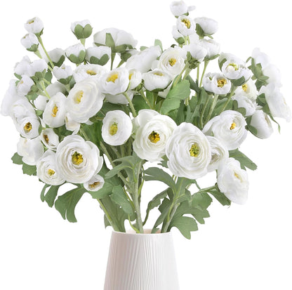 5PCS Ranunculus Artificial Flowers 60Heads Yellow Faux Peonies with Stem Real Touch 21.65" Silk Ranunculus Fake Flowers for DIY Craft Wedding Floral Arrangements Home Table Decor(Yellow)