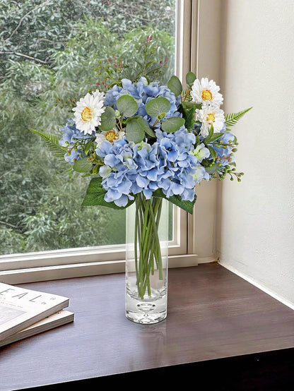 Dahlia Artificial Flowers, 12PCS Mixed White Faux Flowers with Dahlia & Daisies, Up to 20.4 Inch Long Silk Fake Flowers for Vase DIY Wedding Bouquet Party Centerpieces Arrangement Home Decor