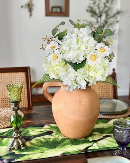 Dahlia Artificial Flowers, 12PCS Mixed White Faux Flowers with Dahlia & Daisies, Up to 20.4 Inch Long Silk Fake Flowers for Vase DIY Wedding Bouquet Party Centerpieces Arrangement Home Decor