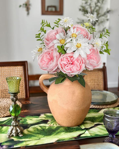 Dahlia Artificial Flowers, 12PCS Mixed White Faux Flowers with Dahlia & Daisies, Up to 20.4 Inch Long Silk Fake Flowers for Vase DIY Wedding Bouquet Party Centerpieces Arrangement Home Decor