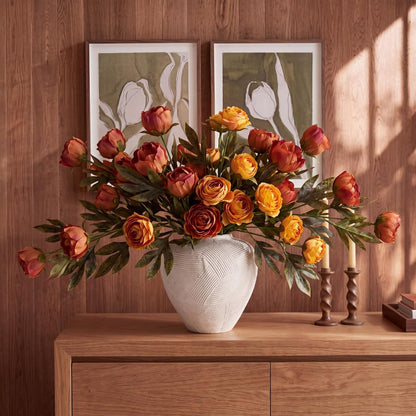 Thiccywoov Faux Silk Peony Artificial Flowers Stem for Vase,8 Pcs,Brownish | Brownish Fake Peonies Branches with Stems, for Fall Autumn Home DIY Bouquet Centerpieces Wedding Arrangements Shower Decor