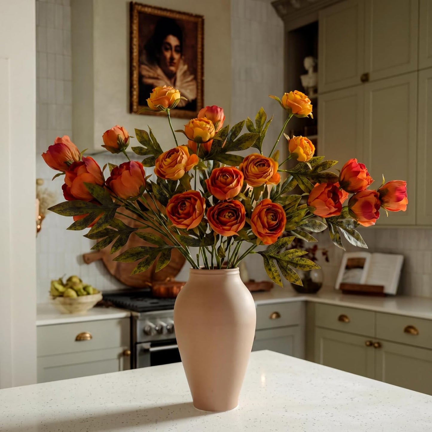 Thiccywoov Faux Silk Peony Artificial Flowers Stem for Vase,8 Pcs,Brownish | Brownish Fake Peonies Branches with Stems, for Fall Autumn Home DIY Bouquet Centerpieces Wedding Arrangements Shower Decor