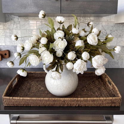 Thiccywoov Faux Silk Peony Artificial Flowers Stem for Vase,8 Pcs,Brownish | Brownish Fake Peonies Branches with Stems, for Fall Autumn Home DIY Bouquet Centerpieces Wedding Arrangements Shower Decor