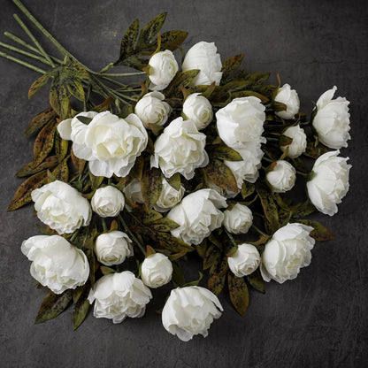 Thiccywoov Faux Silk Peony Artificial Flowers Stem for Vase,8 Pcs,Brownish | Brownish Fake Peonies Branches with Stems, for Fall Autumn Home DIY Bouquet Centerpieces Wedding Arrangements Shower Decor