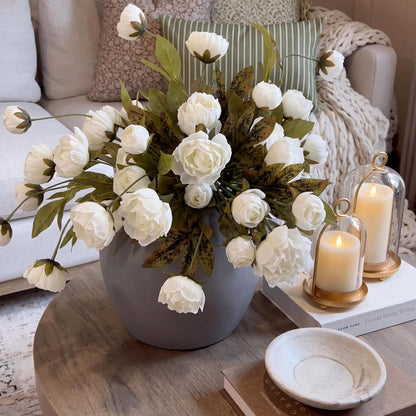Thiccywoov Faux Silk Peony Artificial Flowers Stem for Vase,8 Pcs,Brownish | Brownish Fake Peonies Branches with Stems, for Fall Autumn Home DIY Bouquet Centerpieces Wedding Arrangements Shower Decor