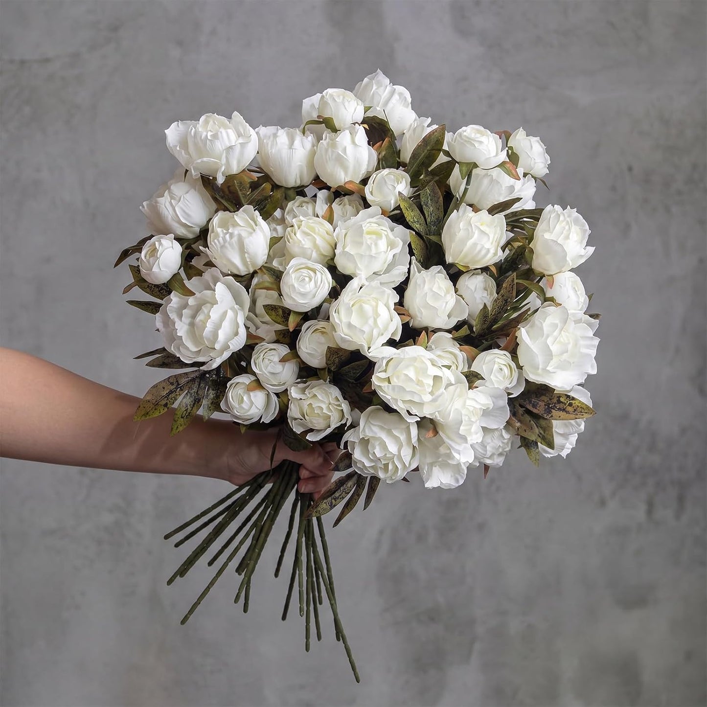 Thiccywoov Faux Silk Peony Artificial Flowers Stem for Vase,8 Pcs,Brownish | Brownish Fake Peonies Branches with Stems, for Fall Autumn Home DIY Bouquet Centerpieces Wedding Arrangements Shower Decor