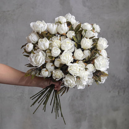 Thiccywoov Faux Silk Peony Artificial Flowers Stem for Vase,8 Pcs,Brownish | Brownish Fake Peonies Branches with Stems, for Fall Autumn Home DIY Bouquet Centerpieces Wedding Arrangements Shower Decor