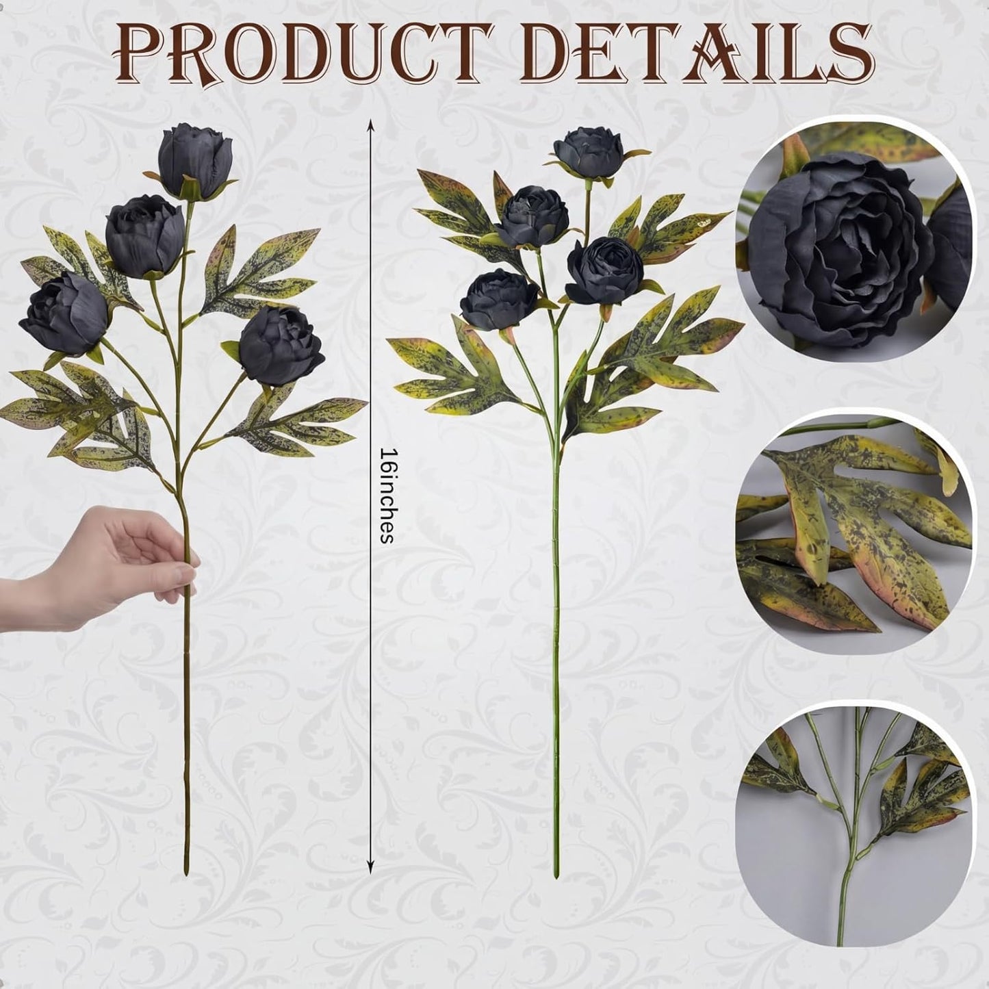 Thiccywoov Faux Silk Peony Artificial Flowers Stem for Vase,8 Pcs,Brownish | Brownish Fake Peonies Branches with Stems, for Fall Autumn Home DIY Bouquet Centerpieces Wedding Arrangements Shower Decor