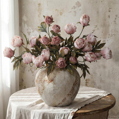 Thiccywoov Faux Silk Peony Artificial Flowers Stem for Vase,8 Pcs,Brownish | Brownish Fake Peonies Branches with Stems, for Fall Autumn Home DIY Bouquet Centerpieces Wedding Arrangements Shower Decor