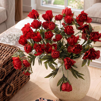 Thiccywoov Faux Silk Peony Artificial Flowers Stem for Vase,8 Pcs,Brownish | Brownish Fake Peonies Branches with Stems, for Fall Autumn Home DIY Bouquet Centerpieces Wedding Arrangements Shower Decor