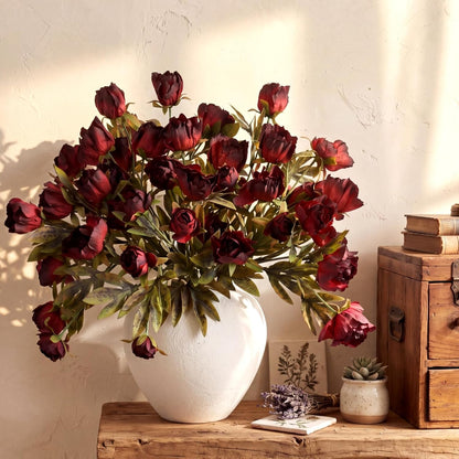 Thiccywoov Faux Silk Peony Artificial Flowers Stem for Vase,8 Pcs,Brownish | Brownish Fake Peonies Branches with Stems, for Fall Autumn Home DIY Bouquet Centerpieces Wedding Arrangements Shower Decor