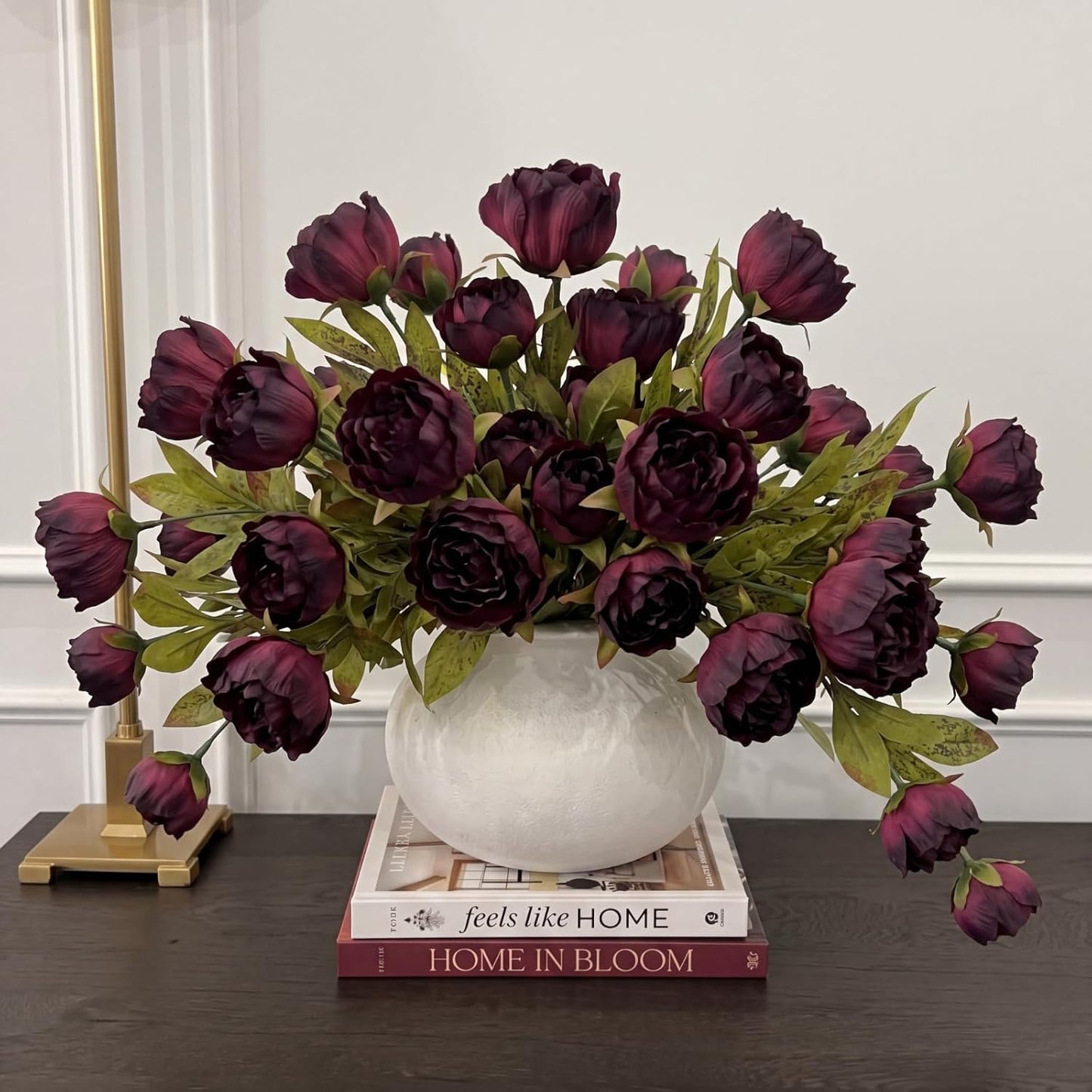 Thiccywoov Faux Silk Peony Artificial Flowers Stem for Vase,8 Pcs,Brownish | Brownish Fake Peonies Branches with Stems, for Fall Autumn Home DIY Bouquet Centerpieces Wedding Arrangements Shower Decor
