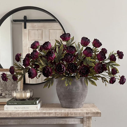 Thiccywoov Faux Silk Peony Artificial Flowers Stem for Vase,8 Pcs,Brownish | Brownish Fake Peonies Branches with Stems, for Fall Autumn Home DIY Bouquet Centerpieces Wedding Arrangements Shower Decor