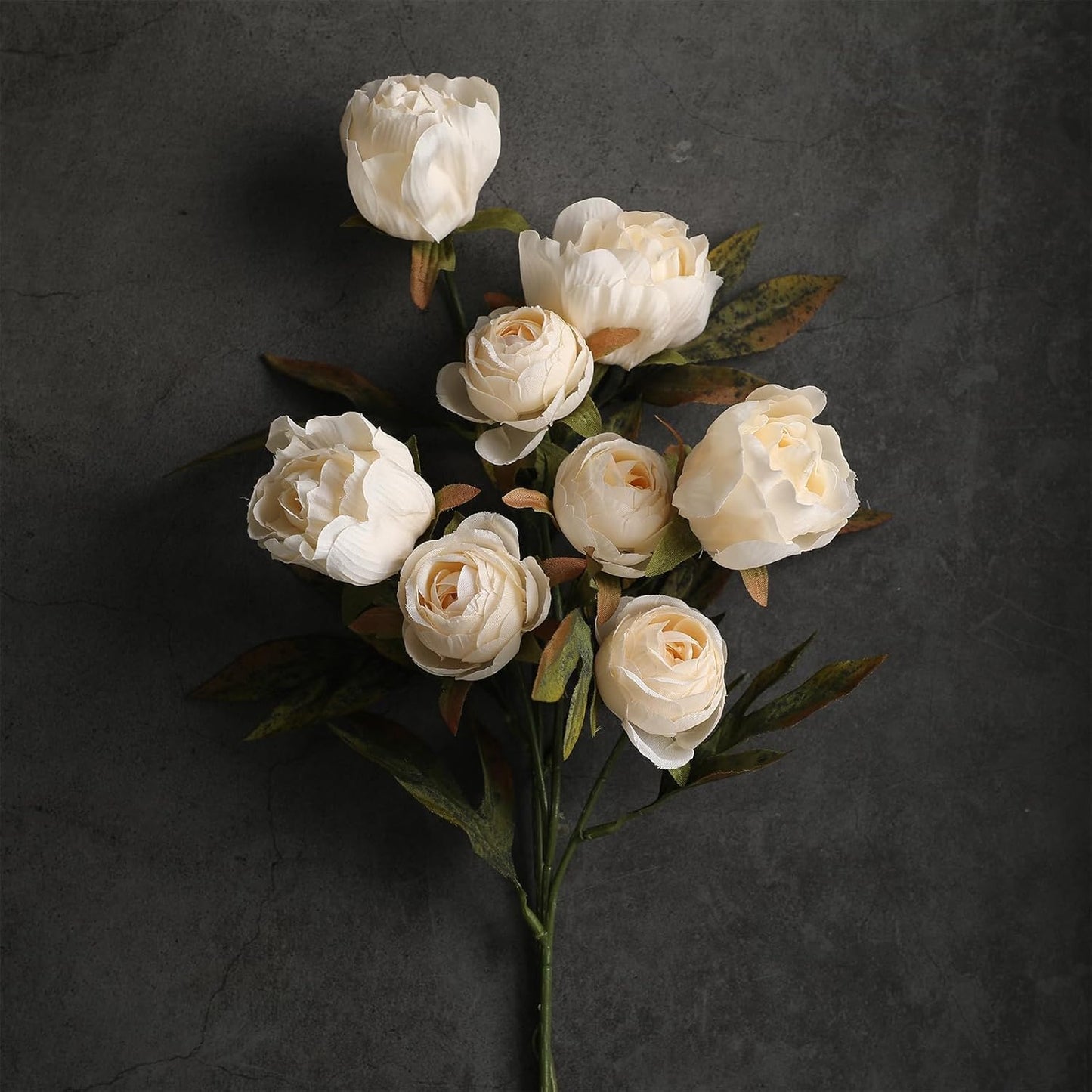 Thiccywoov Faux Silk Peony Artificial Flowers Stem for Vase,8 Pcs,Brownish | Brownish Fake Peonies Branches with Stems, for Fall Autumn Home DIY Bouquet Centerpieces Wedding Arrangements Shower Decor