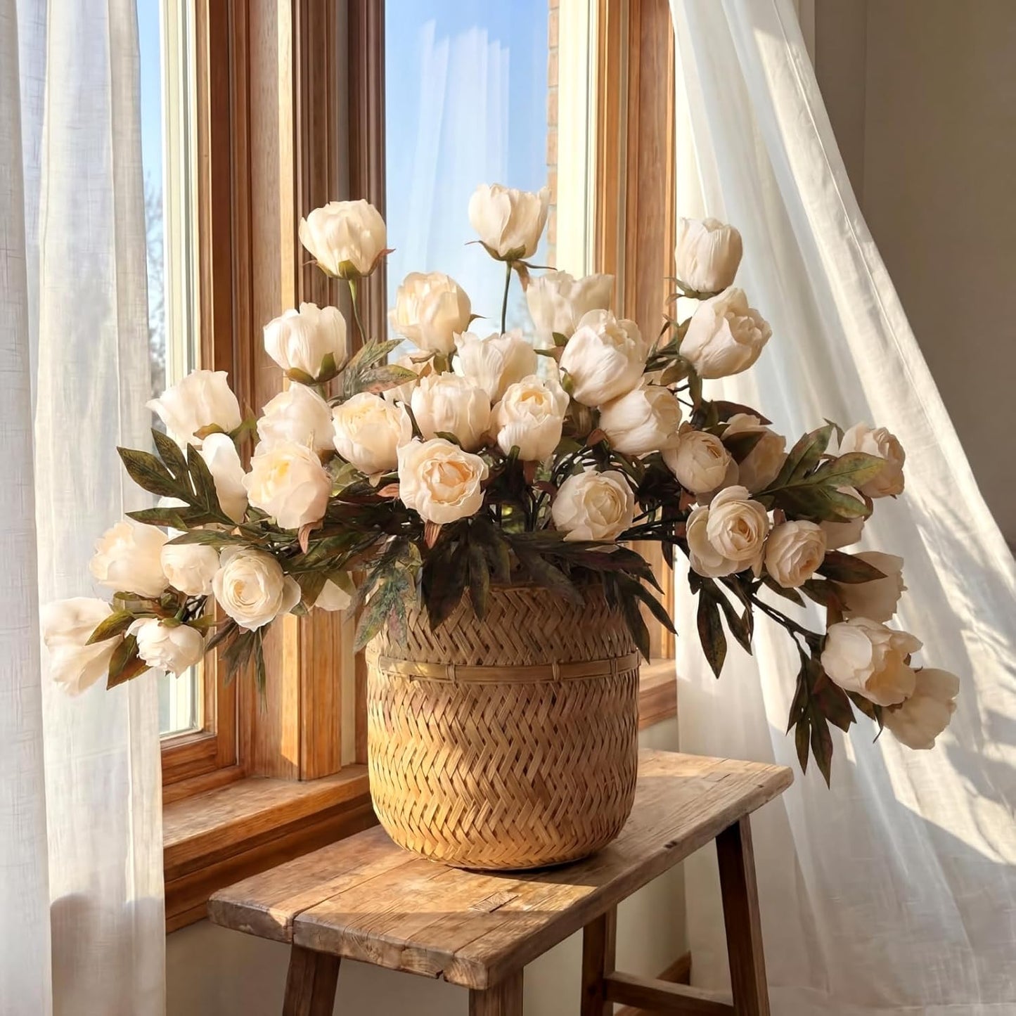 Thiccywoov Faux Silk Peony Artificial Flowers Stem for Vase,8 Pcs,Brownish | Brownish Fake Peonies Branches with Stems, for Fall Autumn Home DIY Bouquet Centerpieces Wedding Arrangements Shower Decor