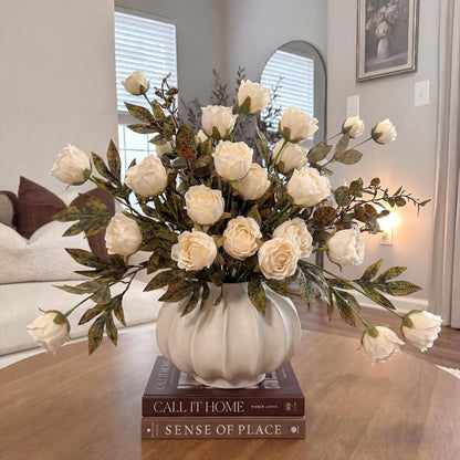 Thiccywoov Faux Silk Peony Artificial Flowers Stem for Vase,8 Pcs,Brownish | Brownish Fake Peonies Branches with Stems, for Fall Autumn Home DIY Bouquet Centerpieces Wedding Arrangements Shower Decor