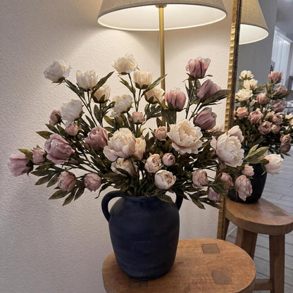 Thiccywoov Faux Silk Peony Artificial Flowers Stem for Vase,8 Pcs,Brownish | Brownish Fake Peonies Branches with Stems, for Fall Autumn Home DIY Bouquet Centerpieces Wedding Arrangements Shower Decor
