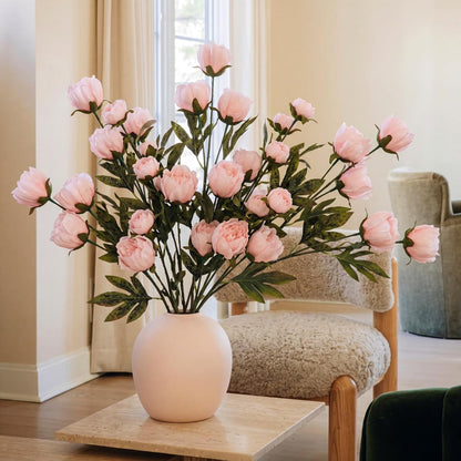 Thiccywoov Faux Silk Peony Artificial Flowers Stem for Vase,8 Pcs,Brownish | Brownish Fake Peonies Branches with Stems, for Fall Autumn Home DIY Bouquet Centerpieces Wedding Arrangements Shower Decor