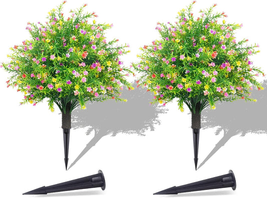 PATIO CHOICE 3ft Artificial Topiary Spiral Trees with Lavender Set of 2 High End Outdoor Faux Plants Realistic Fake Bushes Lilac Shrubs Decorations for Outdoor Front Porch Garden