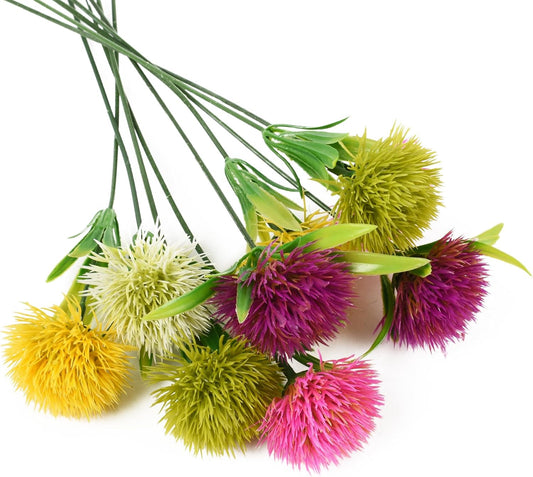 Fake Dandelion, Artificial Flowers Colorful Dandelion for Home Decoration Wedding Decor 10PCS