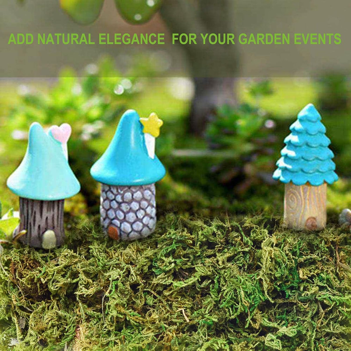 10OZ Fake Moss Artificial Moss for Potted Plants Greenery MossHome Decor Fairy Garden Crafts Wedding Decoration (Fresh Green)