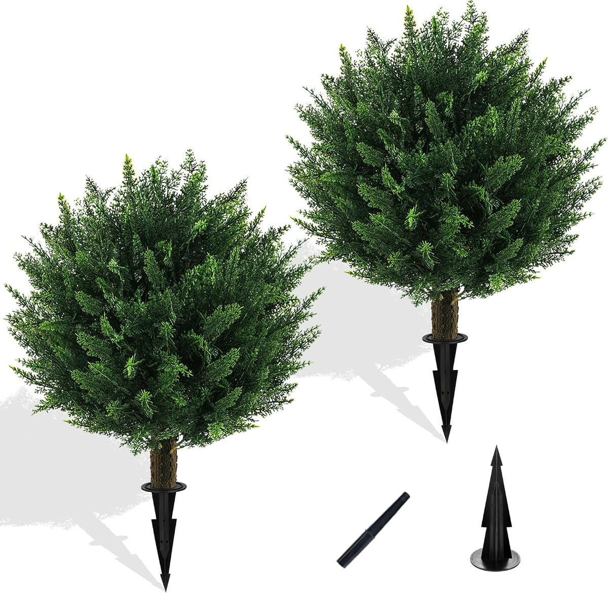 2PCS Faux Boxwood Plants Outdoor Artificial Topiary Ball Trees