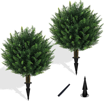 2PCS Faux Boxwood Plants Outdoor Artificial Topiary Ball Trees