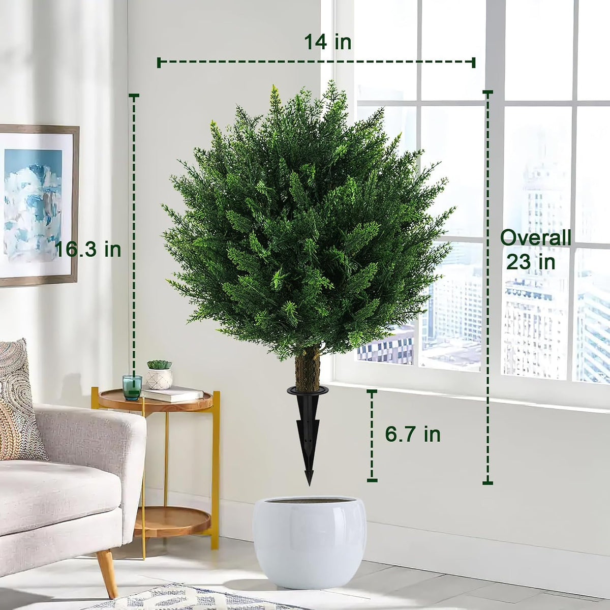 2PCS Faux Boxwood Plants Outdoor Artificial Topiary Ball Trees