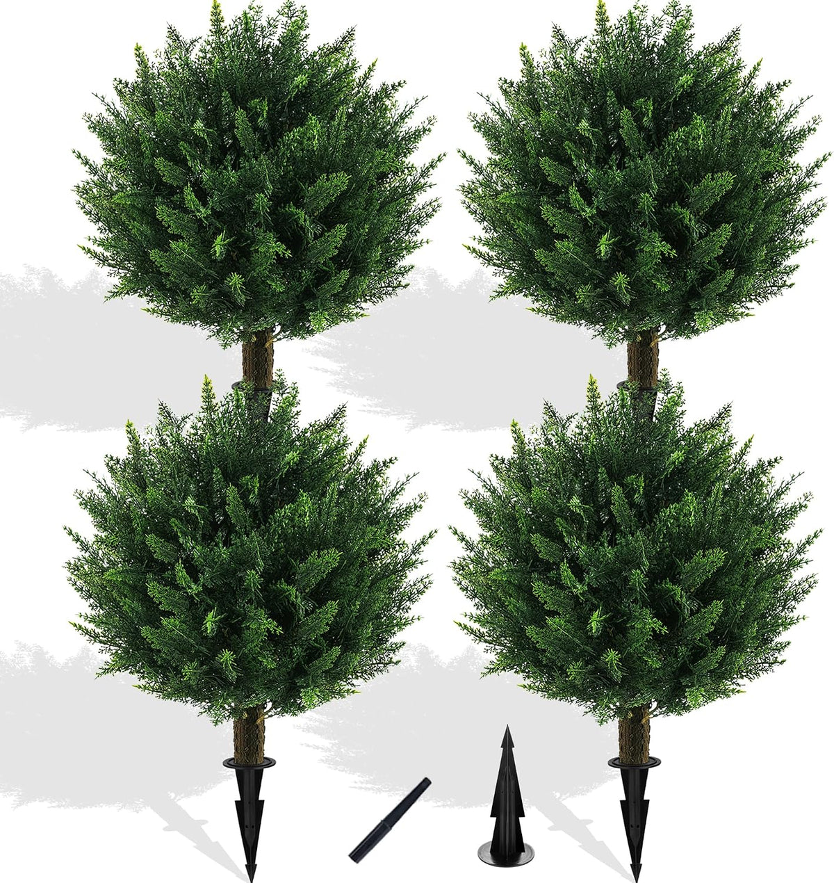 2PCS Faux Boxwood Plants Outdoor Artificial Topiary Ball Trees