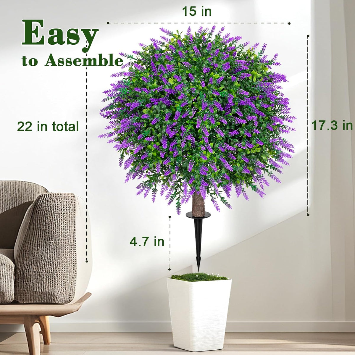 2PCS Faux Boxwood Plants Outdoor Artificial Topiary Ball Trees