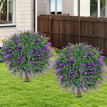 2PCS Faux Boxwood Plants Outdoor Artificial Topiary Ball Trees
