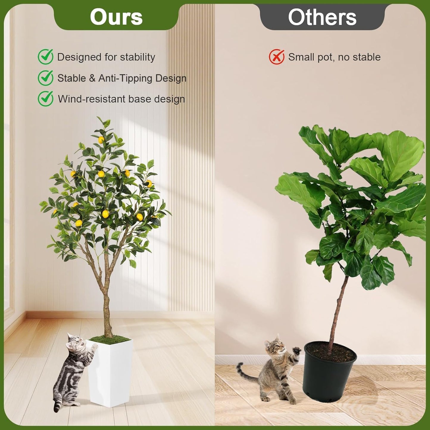 5FT Artificial Lemon Tree with Pot - 60" Fake Lemon Tree with White Tall Planter, Faux Lemon Plant with Realistic Fruits and Silk Leaves, Artificial Plants Indoor for Home Office Kitchen Decor